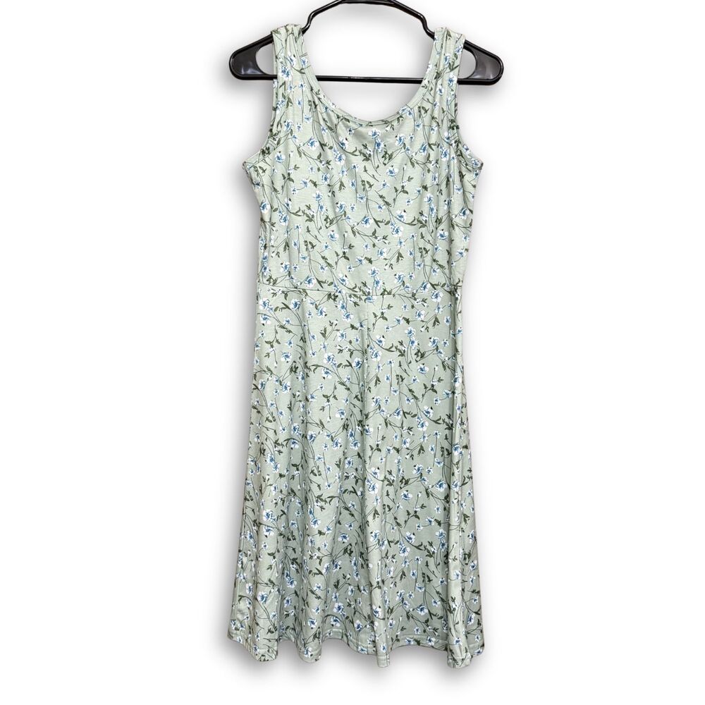 Herou Floral Sleeveless Light Green Dress - Size Small
